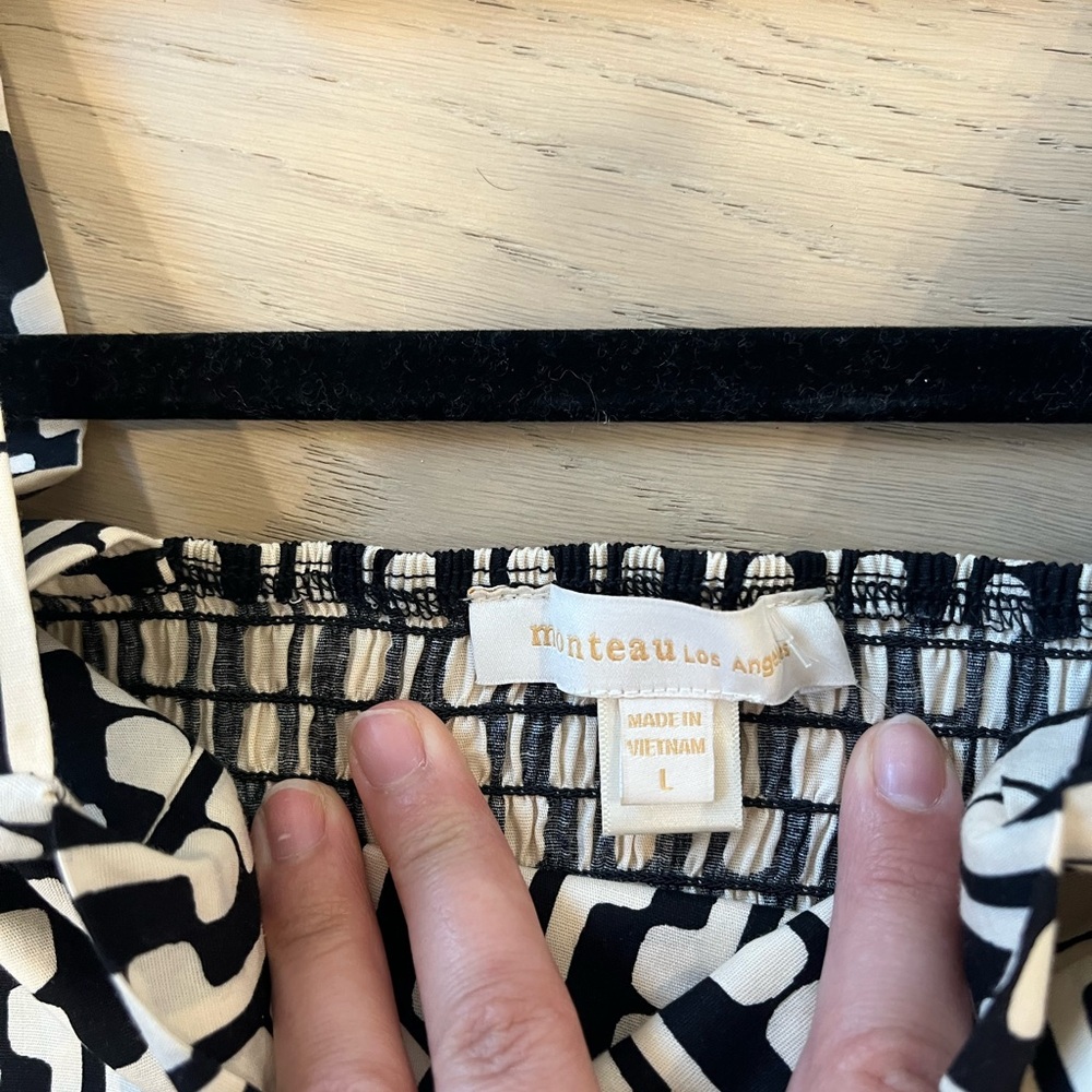 Monteau Black and White Geometric Mini Dress - Picture 4 of 6